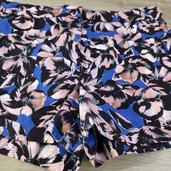 J. Crew Floral Print Cotton Linen Blend Shorts Blue Pink Womens Size 8 - Picture 7 of 15